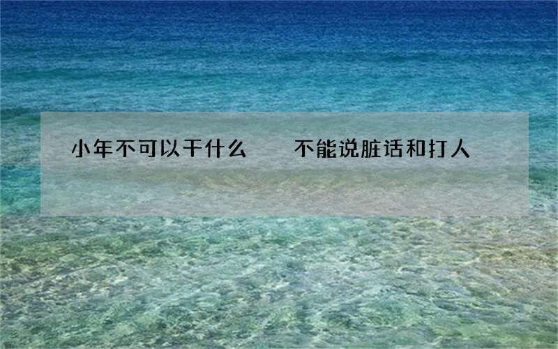 小年不可以干什么  不能说脏话和打人